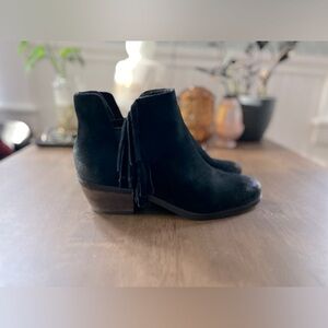 *3/20* Cole Haan Black Ankle Boots with Fringe